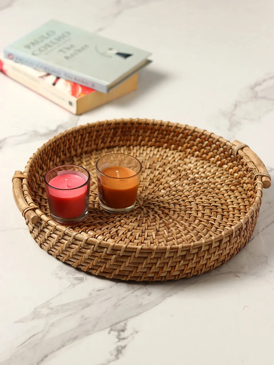 Cane Round Tray